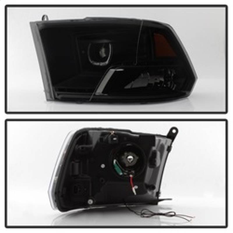 Dodge Ram Headlights - SPYDER - xTune Halo LED Projector - Black Smoke - `09-`14