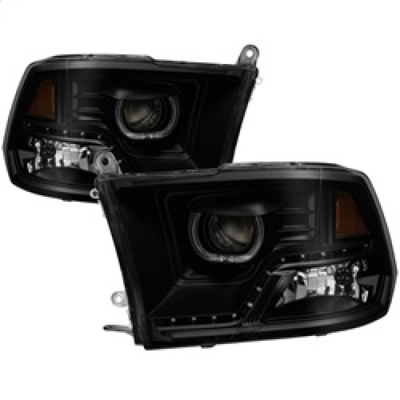 Dodge Ram Headlights - SPYDER - xTune Halo LED Projector - Black Smoke - `09-`14