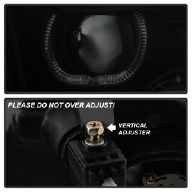 Dodge Ram Headlights - SPYDER - xTune Halo LED Projector - Black Smoke - `09-`14