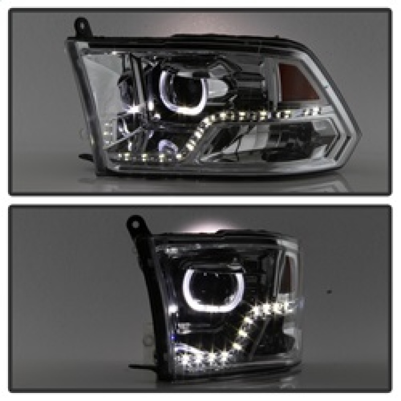 Dodge Ram Headlights - SPYDER - Halo LED Projector - Chrome - `09-`14