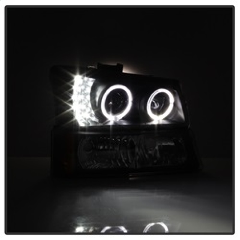 Chevrolet Silverado Headlights - SPYDER - Projector 4pcs - LED Halo - Black - `03-`06