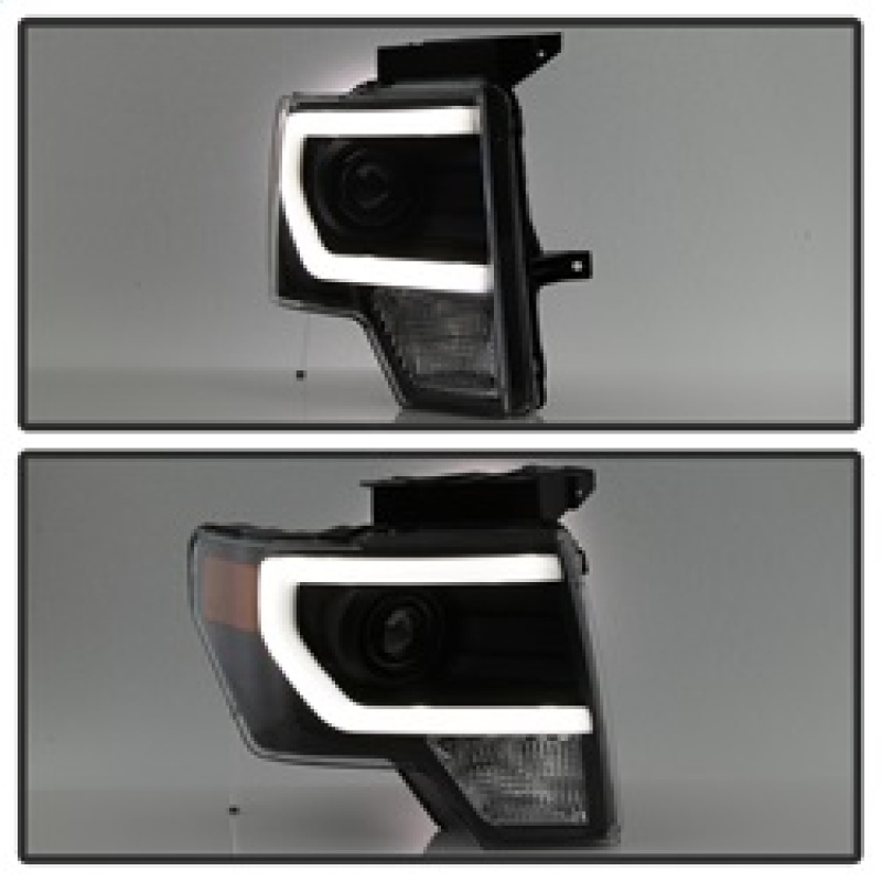Ford F150 Headlights - SPYDER - xTune Light Bar DRL - Black - `09-`14