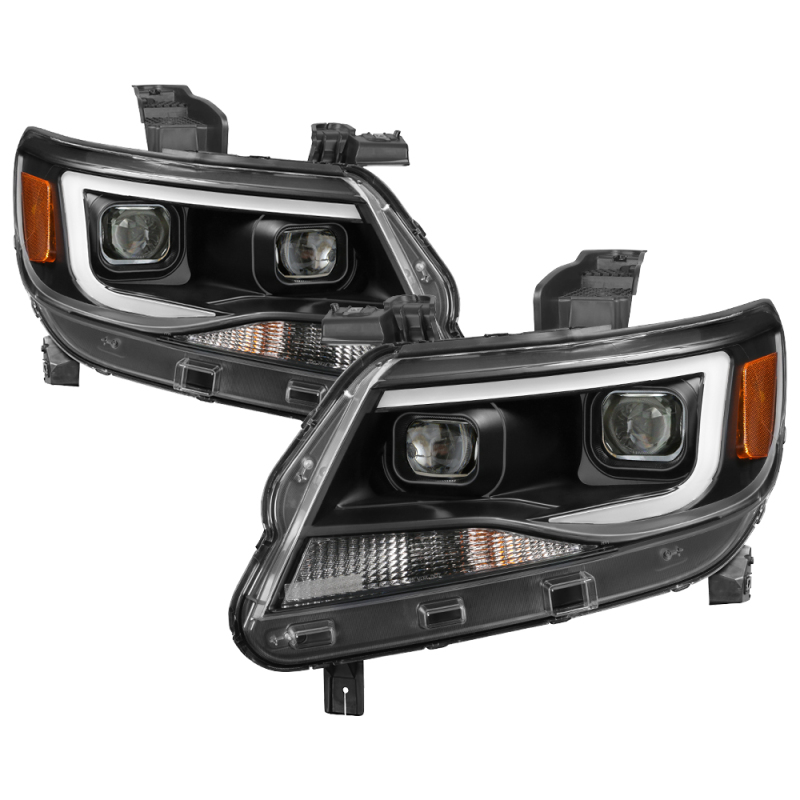 Chevrolet Colorado Headlights - SPYDER - xTune DRL Light Bar Projector Halogen - Black - `15-`17
