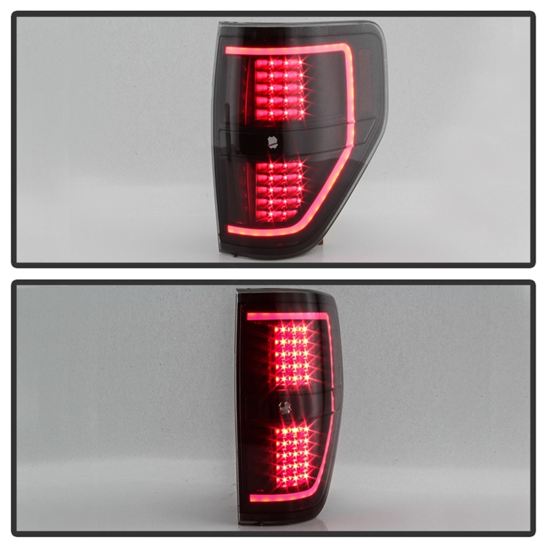 Ford F-150 Tail Lights - SPYDER - Light Bar LED - Black Smoke - `09-`14