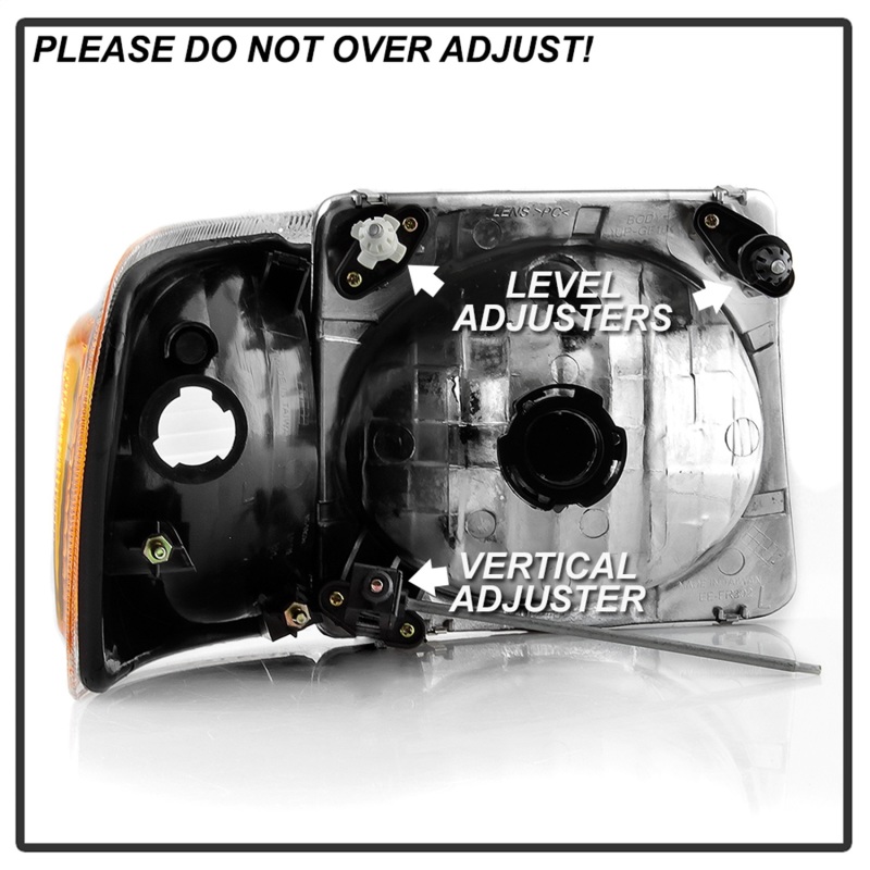 Ford Explorer Sport Headlights - SPYDER - OEM Style w/Corner - Black - `01-`03