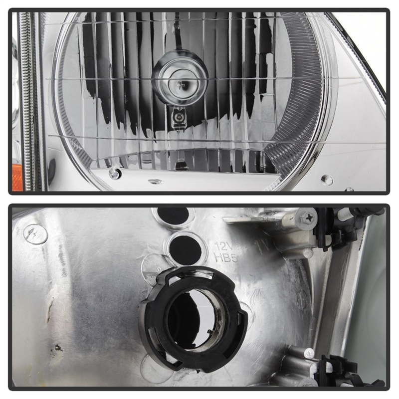 Ford F-150 Headlights - SPYDER - OEM Style Headlights w/Corner - Chrome - `97-`03