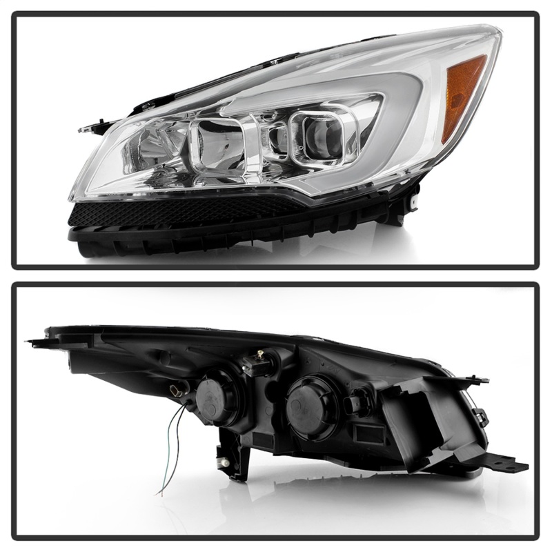 Ford Escape Headlights - SPYDER - LED Light Bar Halogen Projector - Chrome - `13-`16