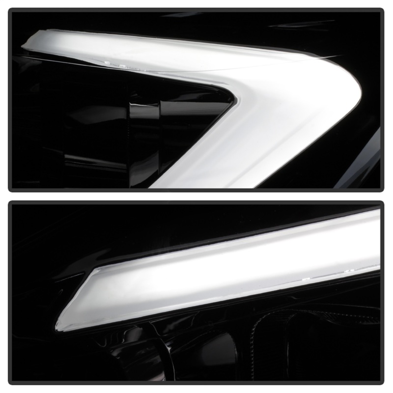 Ford Escape Headlights - SPYDER - LED Light Bar Halogen Projector - Chrome - `13-`16