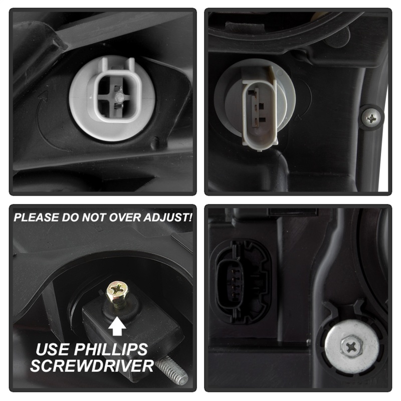 Ford F-150 Headlights - SPYDER - DRL LED Light Bar Projector - Black Smoke - `15-`17