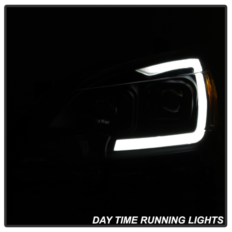 Nissan Sentra Headlights - SPYDER - DRL LED Light Bar Projector - Black Smoke - `13-`15