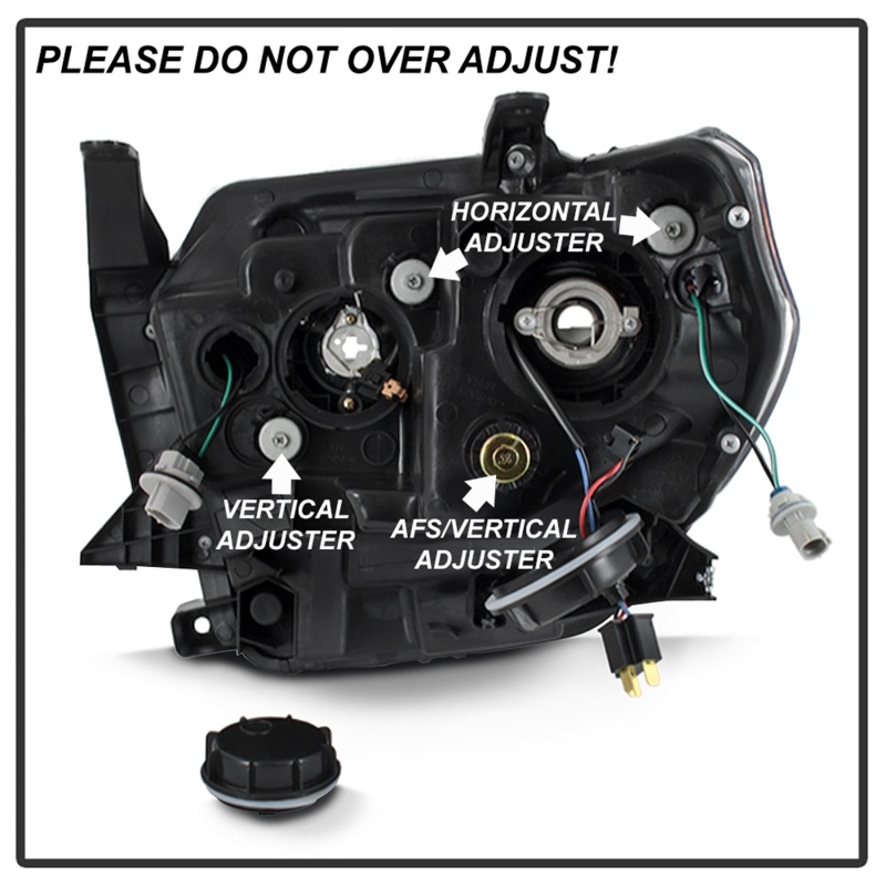 Toyota Tundra Headlights - SPYDER - DRL LED Light Bar Projector - Black - `14-`17