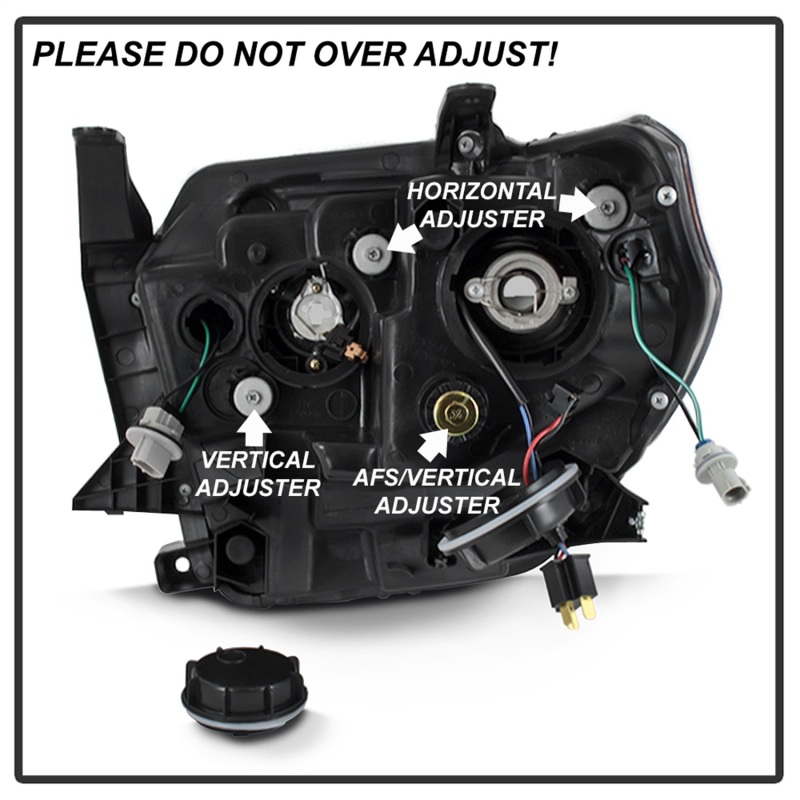 Toyota Tundra Headlights - SPYDER - DRL LED Light Bar Projector - Black Smoke - `14-`17