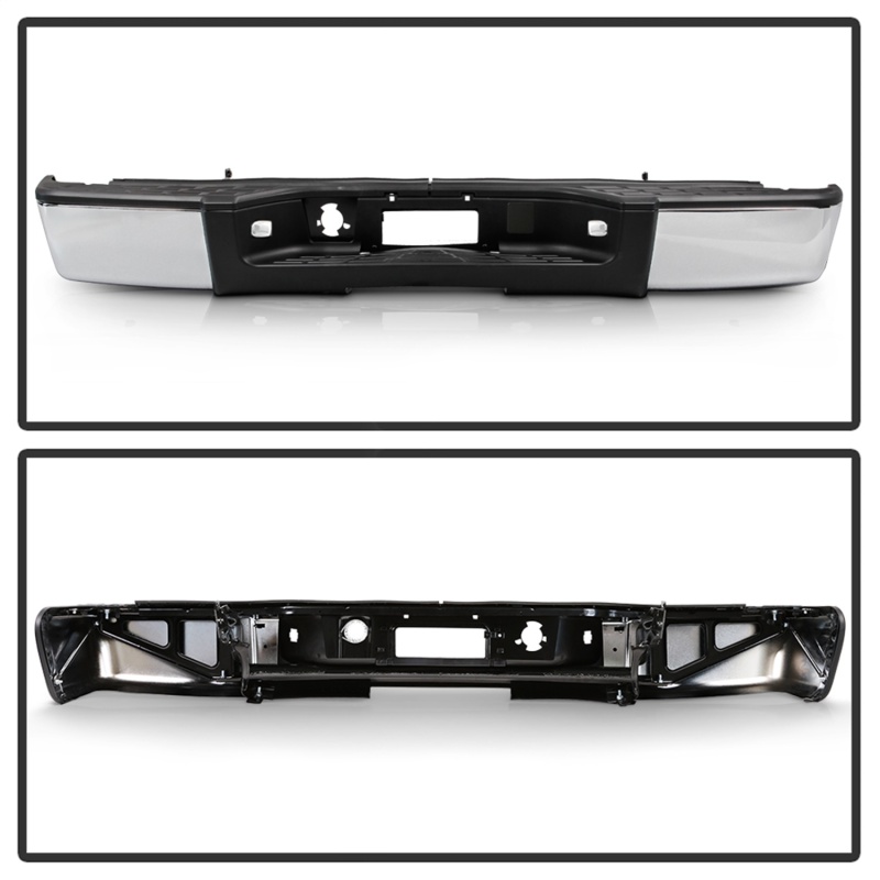 Chevrolet Silverado Bumper - Rear - SPYDER - OEM Style Steel - Chrome - `07-`13