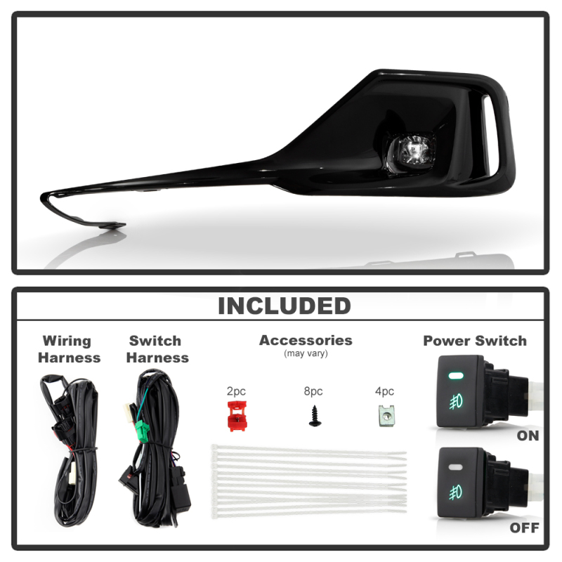 Honda Accord Fog Lights - SPYDER - OEM Full LED w/Switch - Clear - `21-`22