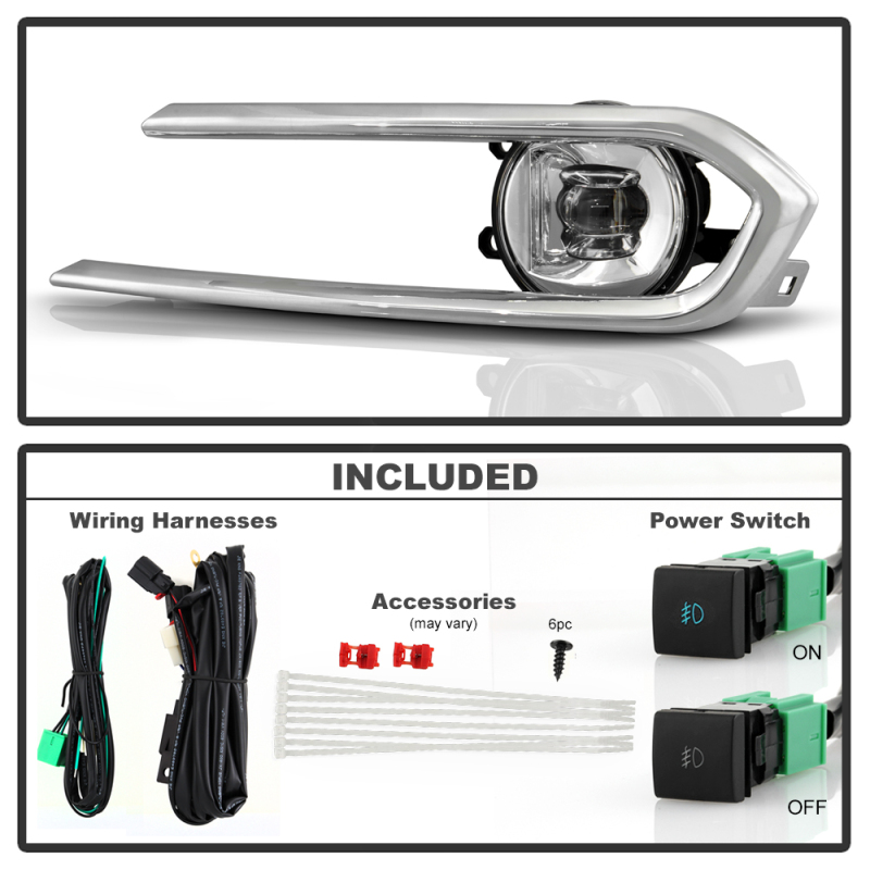 Toyota Sienna Fog Lights - Front - SPYDER - OEM Full LED w/Switch - `21-`23