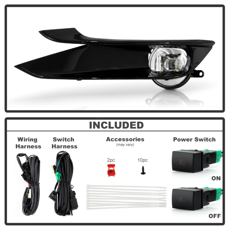 Toyota Sienna Fog Lights - SPYDER - OEM Full LED w/Switch - `21-`23