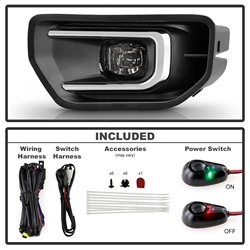 Ford Ranger Fog Lights - SPYDER - OEM Full LED w/ Switch - Clear - `24-`26