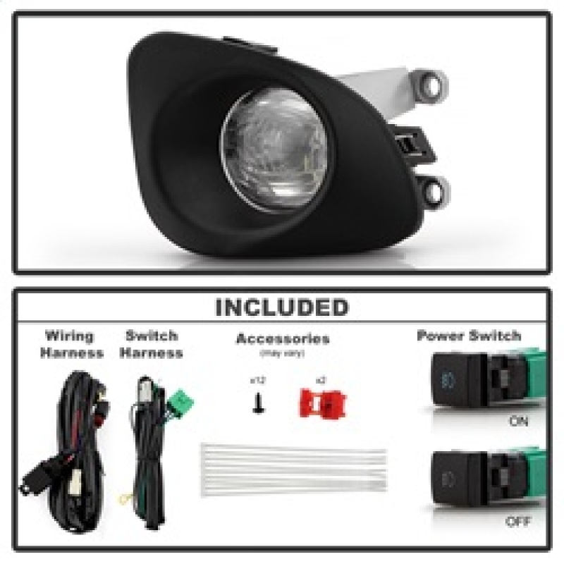 Toyota Corolla Cross Fog Lights - SPYDER - OEM Full LED w/ Switch - Clear - `22-`24