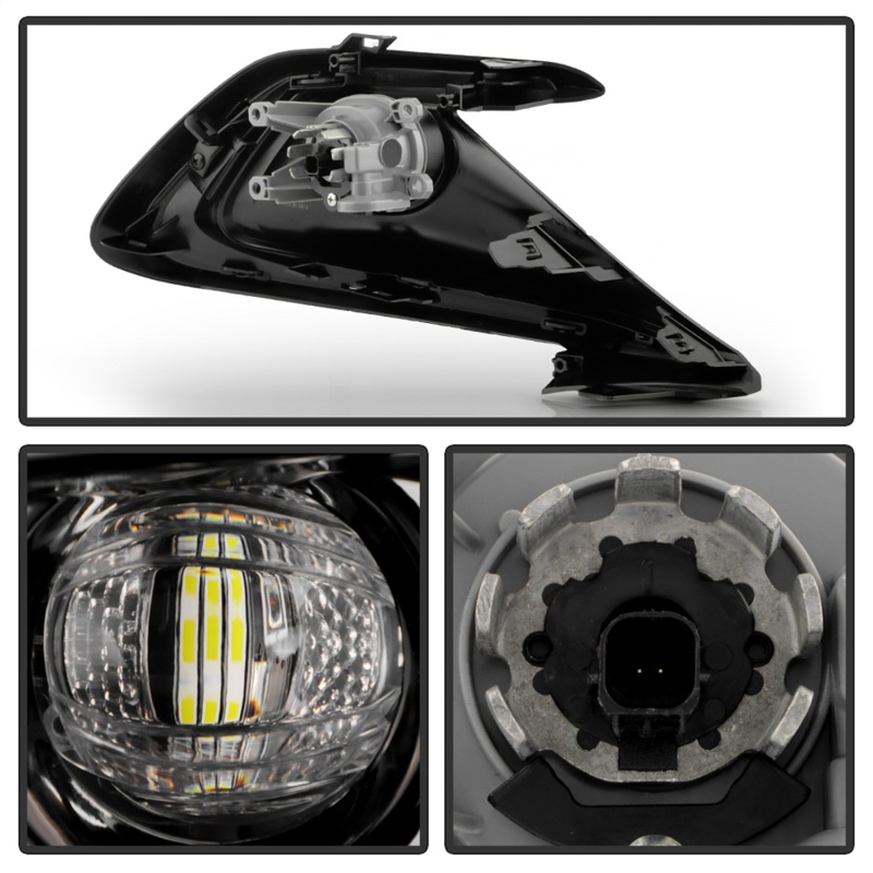 GMC Yukon Fog Lights - SPYDER - OEM Full LED + Universal Switch - Clear - `21-`23