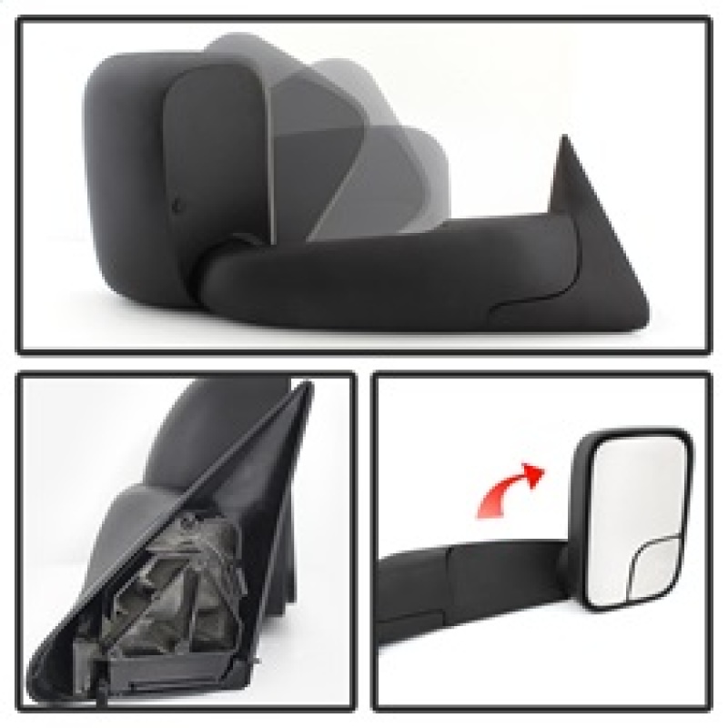 Dodge Ram 3500 Side Mirror - Right - SPYDER - xTune, Manual Extendable, Manual Adjustable - `94-`01