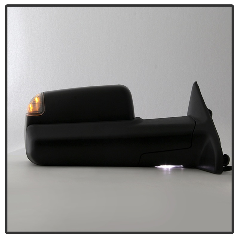 Dodge Ram 1500 Side Mirror - Right - SPYDER - Manual Extendable, Power Heated/Adjustable, LED Turn Signal - Black - `09-`10
