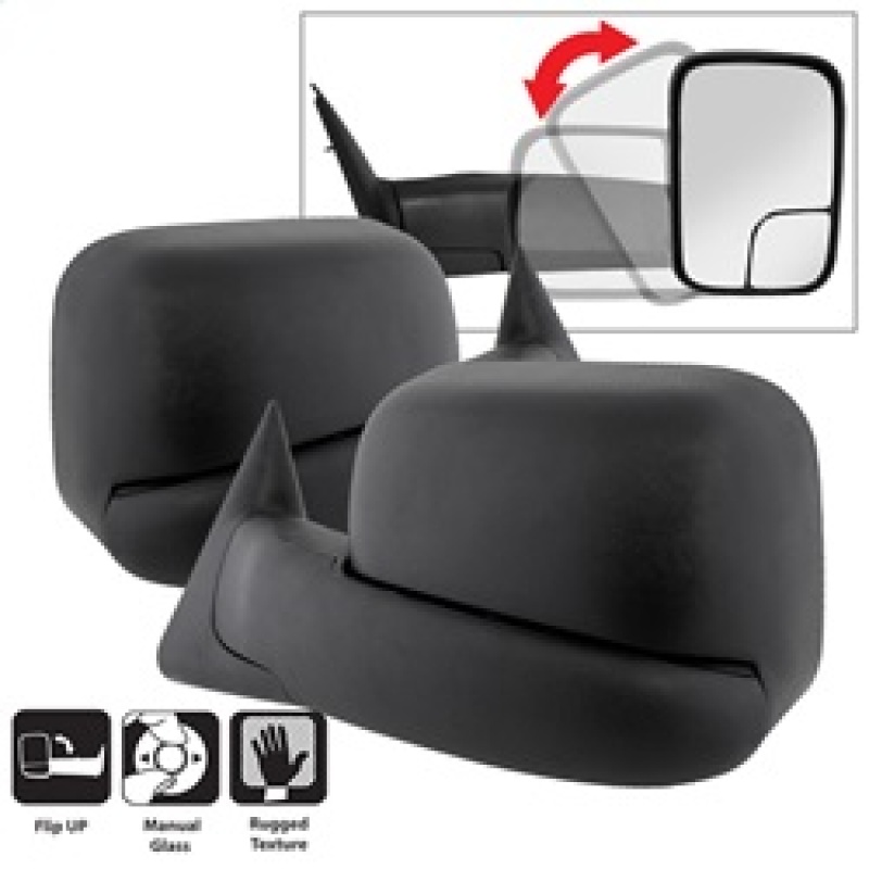 Dodge Ram Side Mirrors - Left + Right - SPYDER - xTune Manual Extendable Manual Adjustable - `94-`01