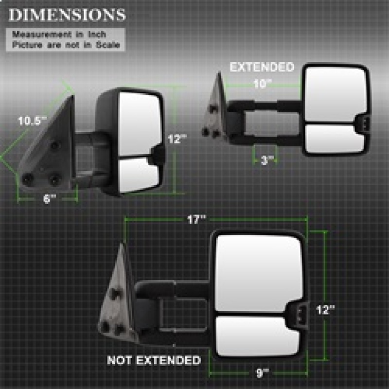 Chevrolet Silverado Side Mirrors - Left And Right - SPYDER - G2 LED Signal Telescoping - `99-`06