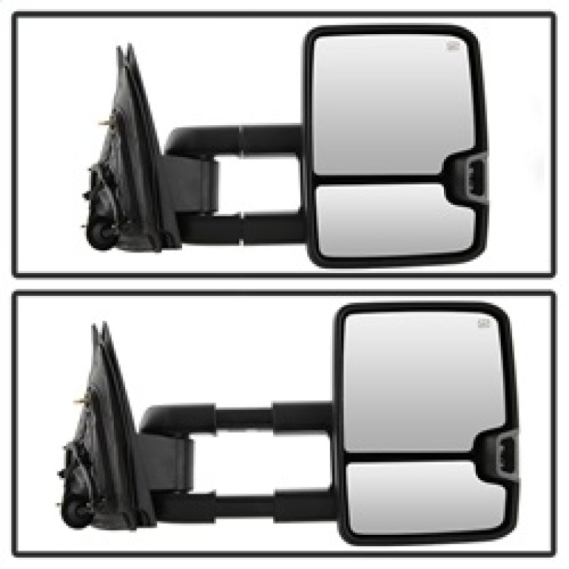 Chevrolet Silverado Side Mirrors - Left and Right - SPYDER - Heated LED Signal Telescoping - Smoke - `14-`16