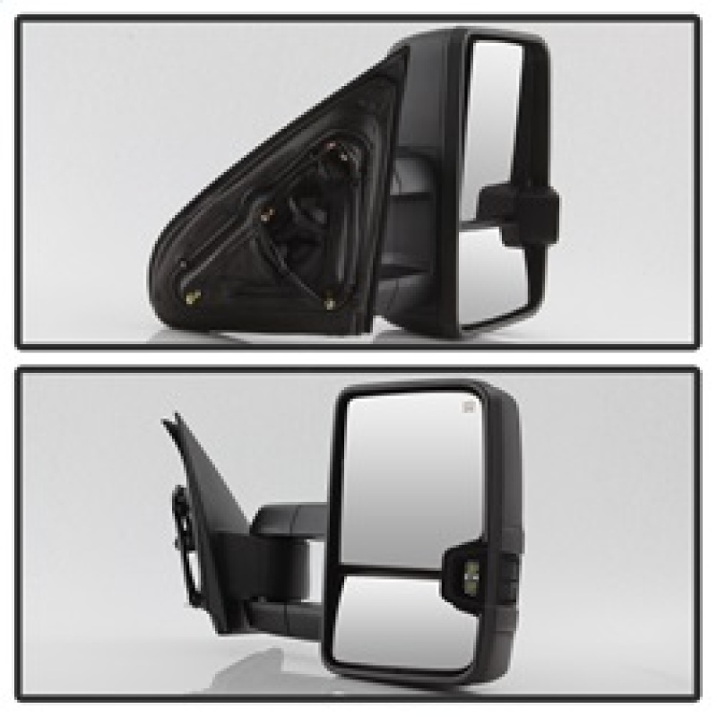Chevrolet Silverado Side Mirrors - Left and Right - SPYDER - Heated LED Signal Telescoping - Smoke - `14-`16