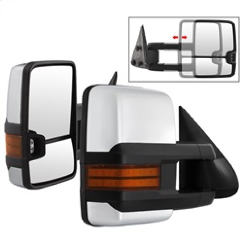 Chevrolet Silverado Side Mirror Set - SPYDER - G3 LED Signal Telescoping - Chrome - `99-`06