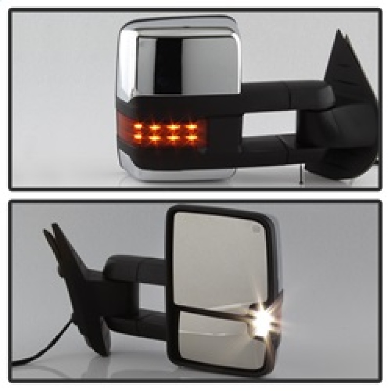 Chevrolet Silverado Side Mirrors - SPYDER - G3 Power Heated Amber LED Signal - Chrome - `07-`13