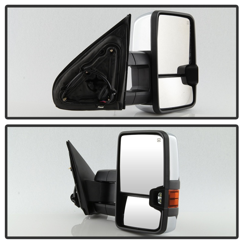 Chevrolet Silverado Side Mirrors - SPYDER - Heated Amber LED Signal G3 Power Telescoping - Chrome - `14-`16