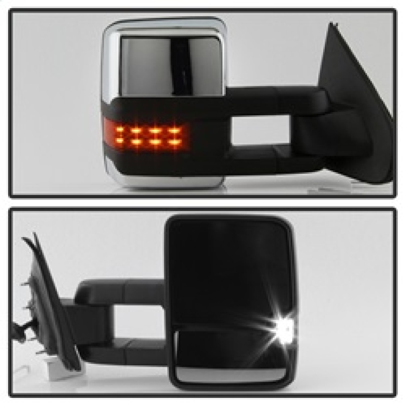 Chevrolet Silverado Side Mirrors - SPYDER - Heated Amber LED Signal G3 Power Telescoping - Chrome - `14-`16