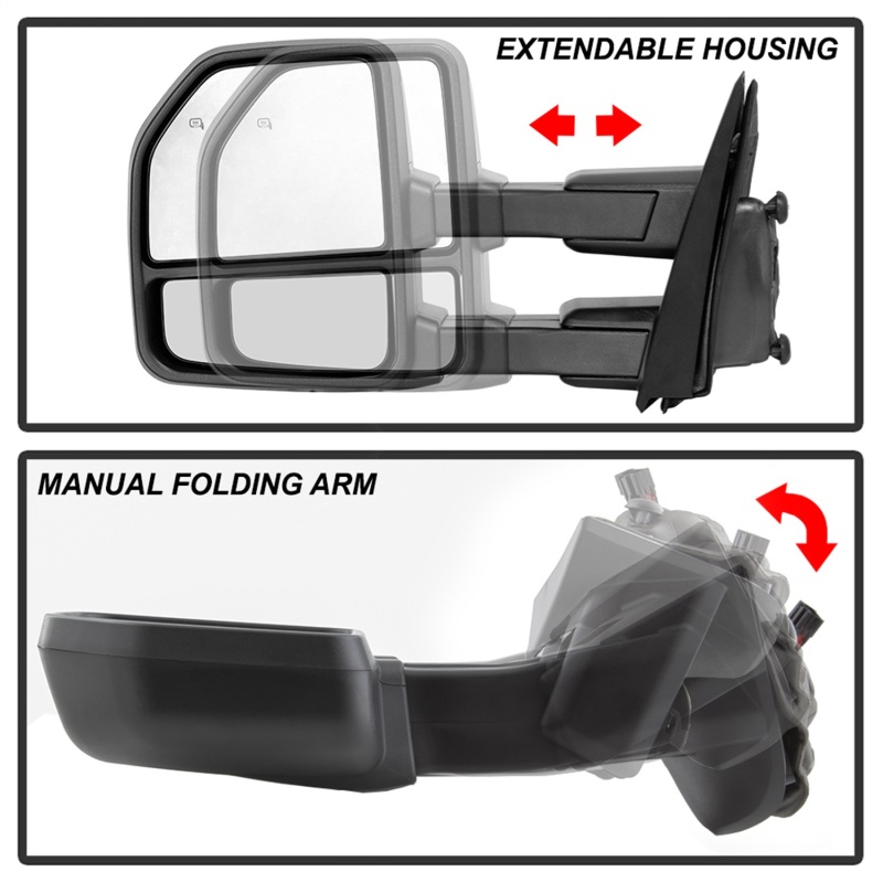 Ford F-150 Side Mirrors (Pair) - SPYDER - Heated Telescoping - `15-`17