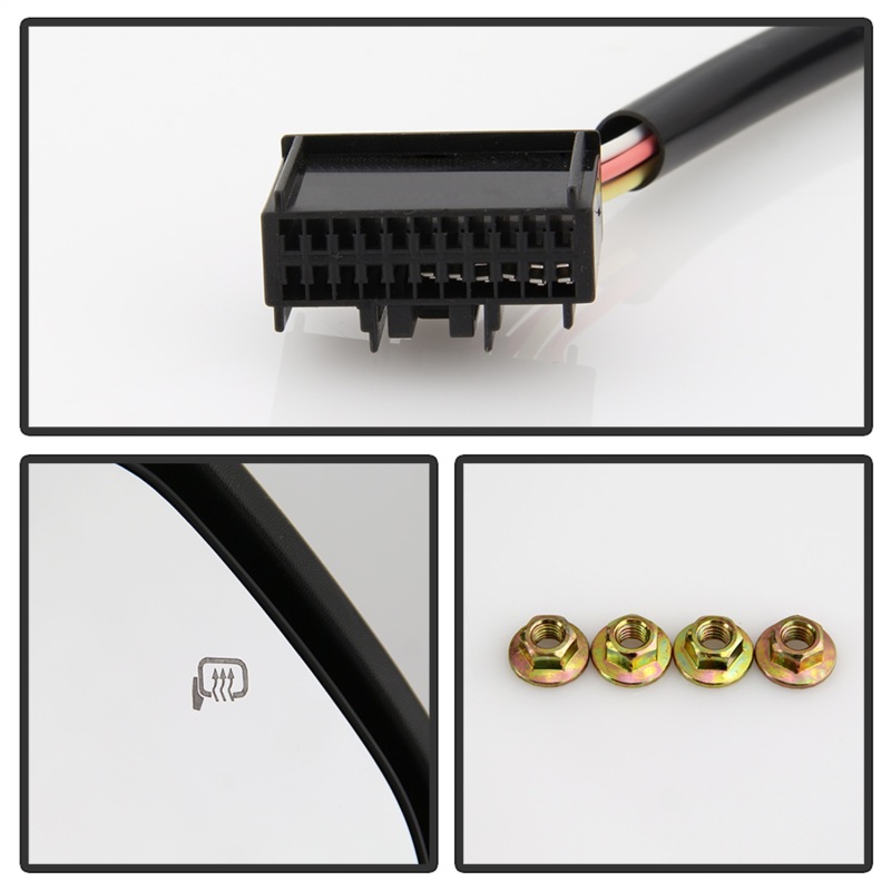 Ford F-250 SD Side Mirror Set - SPYDER - Heated Adjustable LED Signal - Smoke - `08-`15