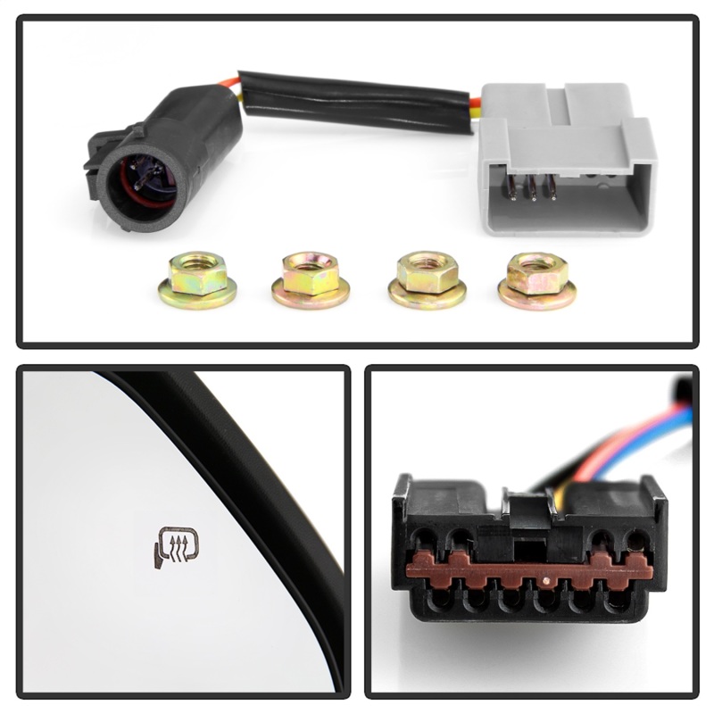 Ford SuperDuty Side Mirrors - SPYDER - Heated LED Telescoping - Smoke - `99-`07