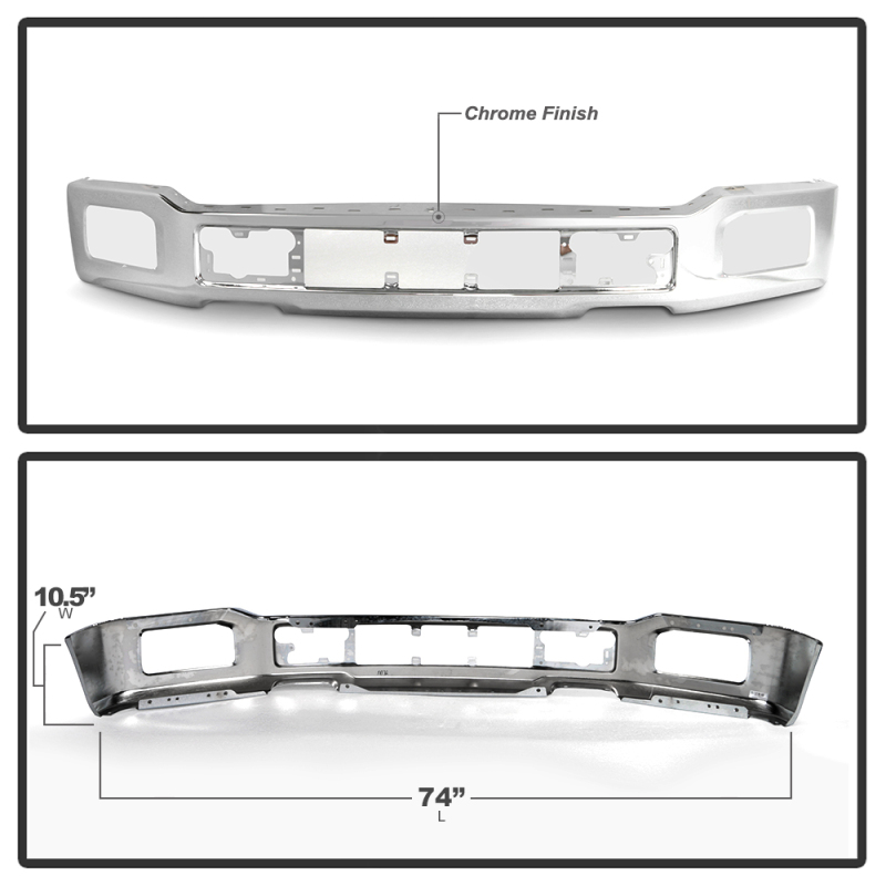 Ford F150 Bumper - Front - SPYDER - With Fog Lights Hole - Chrome - `18-`20