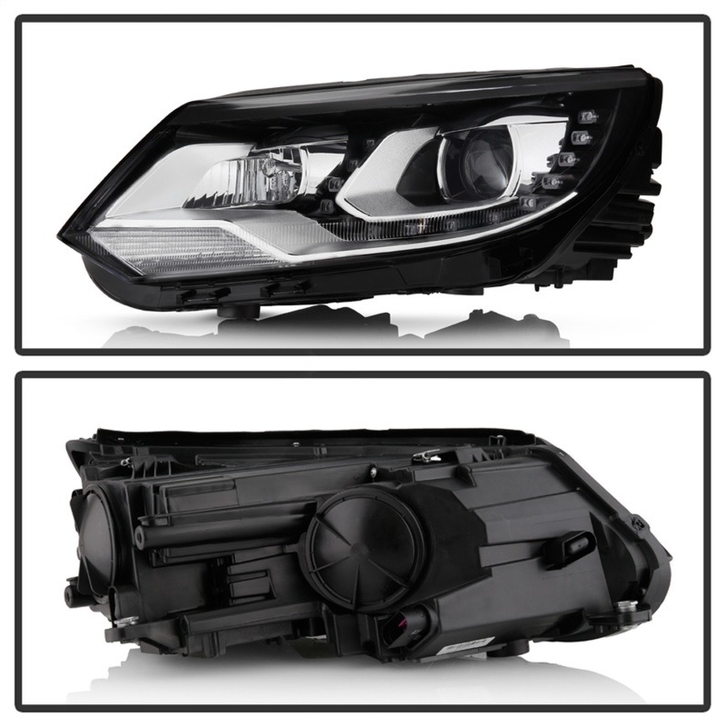 Volkswagen Tiguan Headlights - SPYDER - DRL LED Projector - Chrome - `12-`17