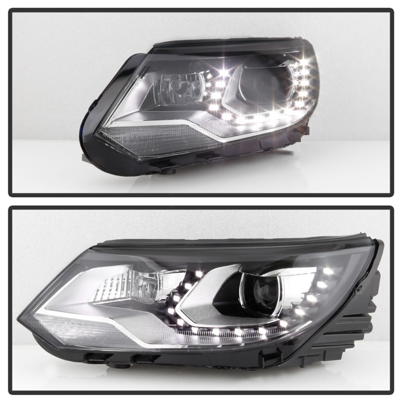 Volkswagen Tiguan Headlights - SPYDER - DRL LED Projector - Chrome - `12-`17