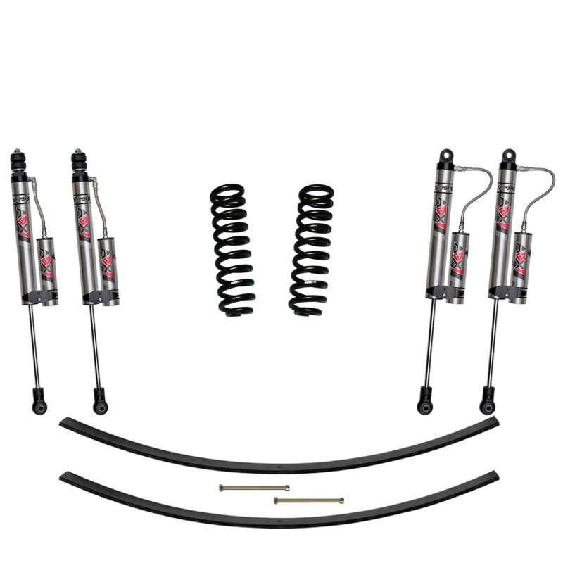 Ford F-250 Super Duty Suspension Lift Kit - Front + Rear - Skyjacker - 2.0 Adventure Series Remote Reservoir Monotube Shocks, Softride Add-A-Leaf Springs - `08-`11