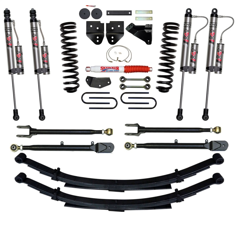 Ford F-350 Super Duty Suspension Lift Kit - Front + Rear - Skyjacker - 4-Link Conversion with ADX 2.0 Adventure Series Remote Reservoir Monotube Shocks, Softride Technology - `08-`10