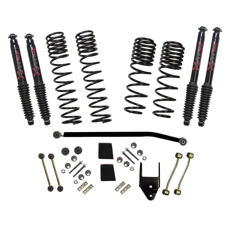 Jeep JL Suspension Lift Kit - Front + Rear - Skyjacker - 3.5-4in Dual Rate Long Travel, Black Max Shocks - 2020