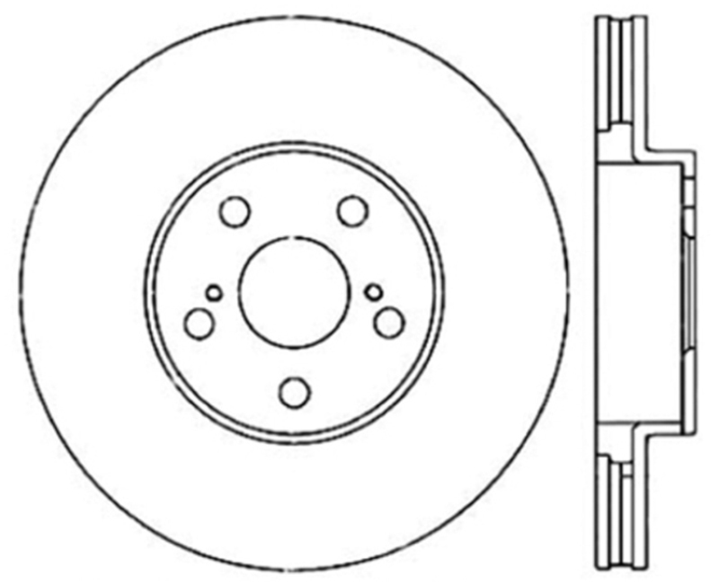 Toyota Corolla Brake Rotors (2) - Front - Stoptech - Premium Cryostop Rotor - Black - `03-`08