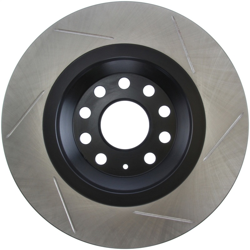Volkswagen GTI Brake Rotor (1) - Rear Right - Stoptech - Slotted - Black - `15-`18