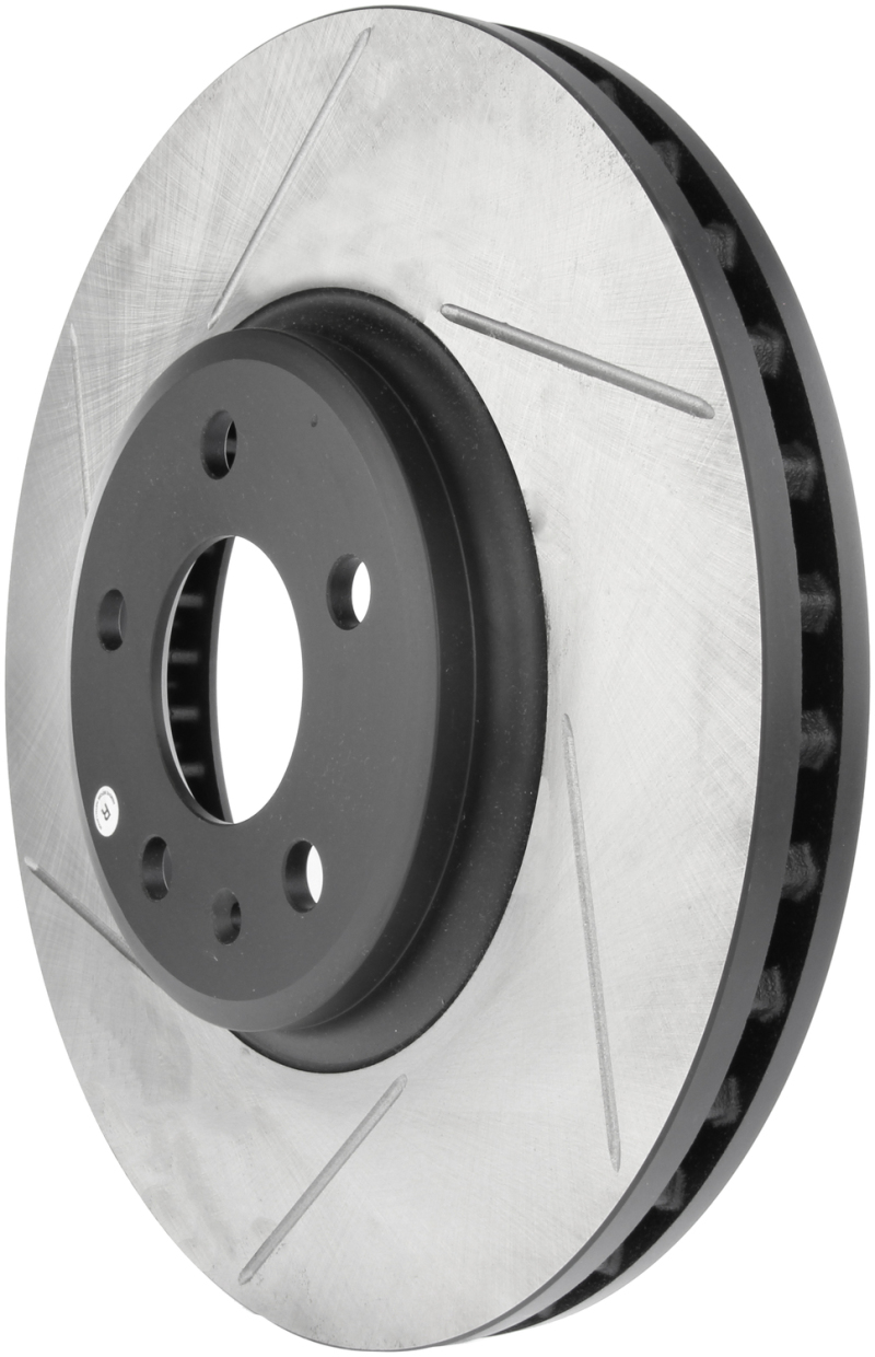 Audi A5 Brake Rotor (1) - Front Right - Stoptech - Slotted Sport - Black - `10-`11