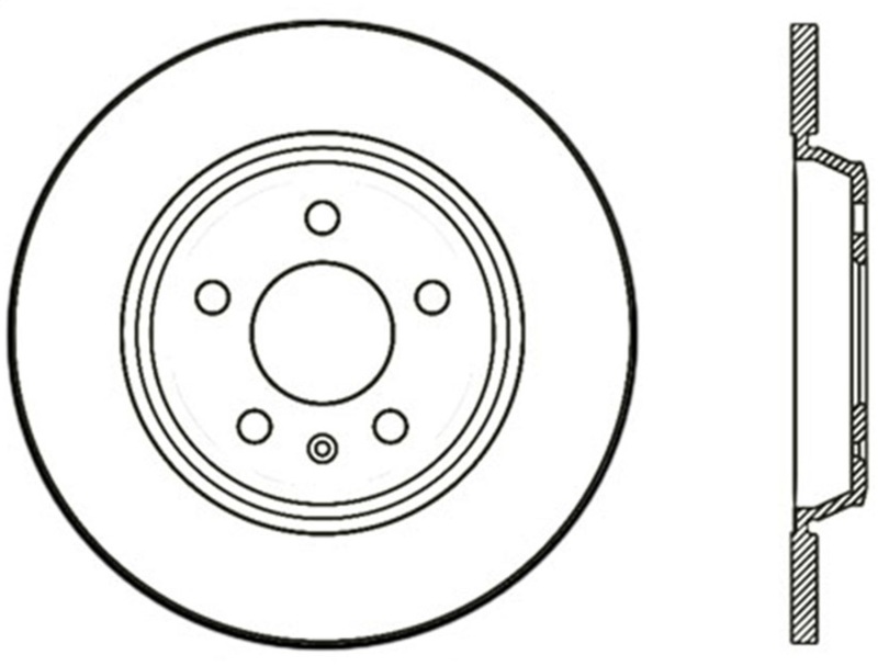 Audi A6 Brake Rotor (1) - Rear Right - Stoptech - Slotted Sport Cryo - Black - `12-`19