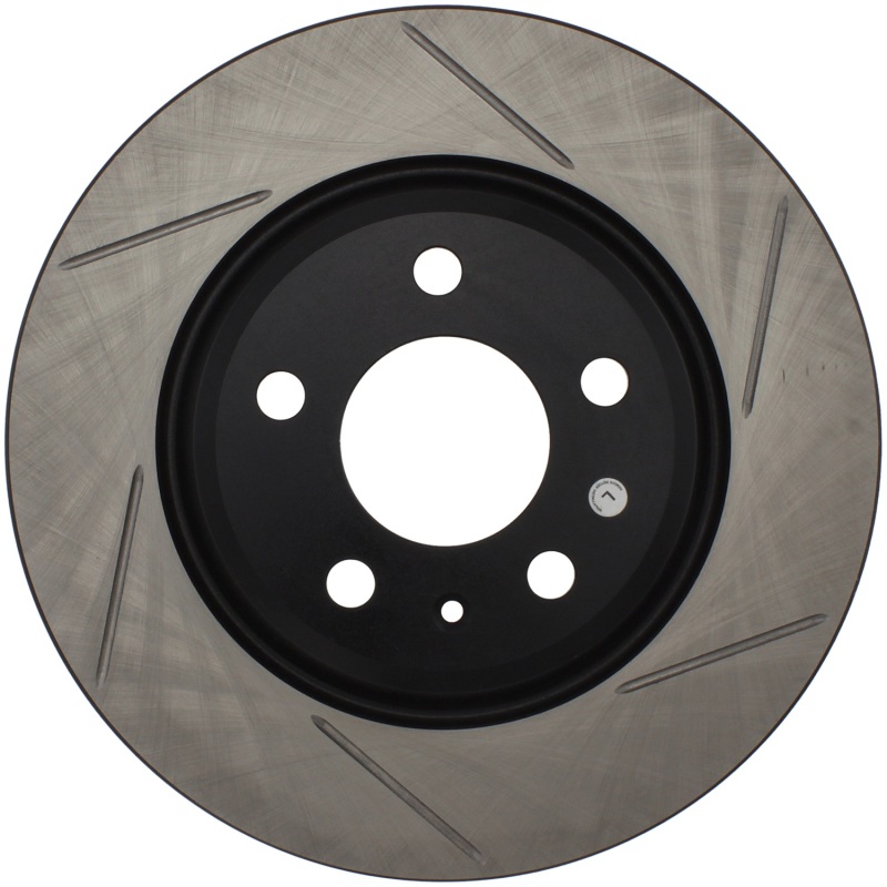 Audi A5 Brake Rotor (1) - Rear Left - Stoptech - Sport Slotted, E-Coated - Black - `08-`10