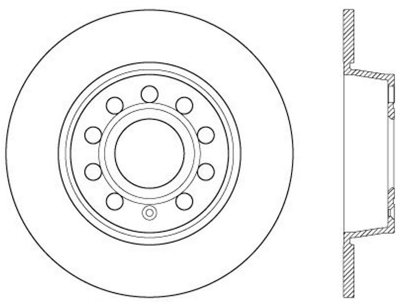 Volkswagen e-Golf Brake Rotor (1) - Rear Right - Stoptech - Sport Slotted Cryo - Black E-Coated - `15-`21