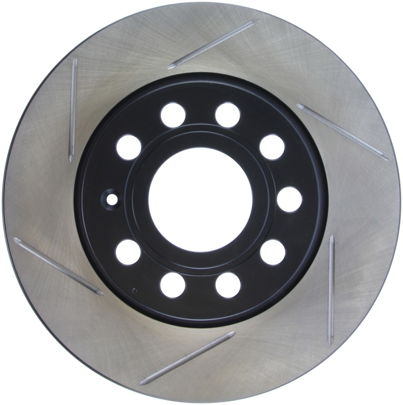 Volkswagen Beetle Brake Rotor (1) - Rear Right - Stoptech - Sport Slotted, E-Coated - Black E-Coated - `12-`14