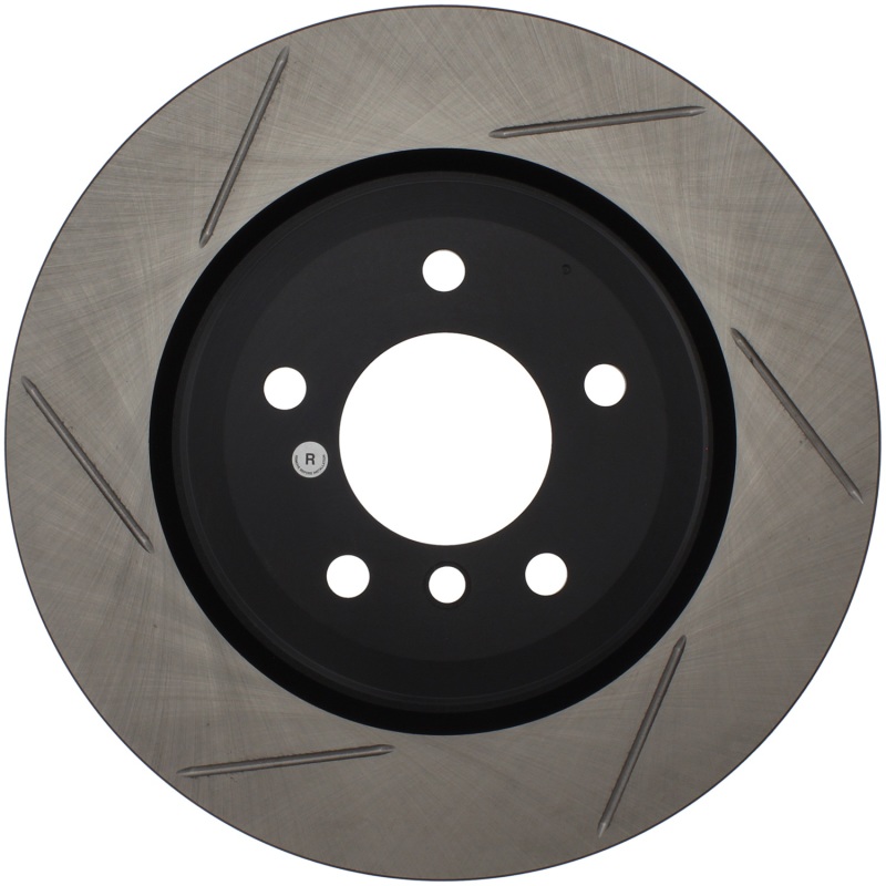 BMW 335i Brake Rotor (1) - Rear Left - Stoptech - Slotted - Black - `07-`13